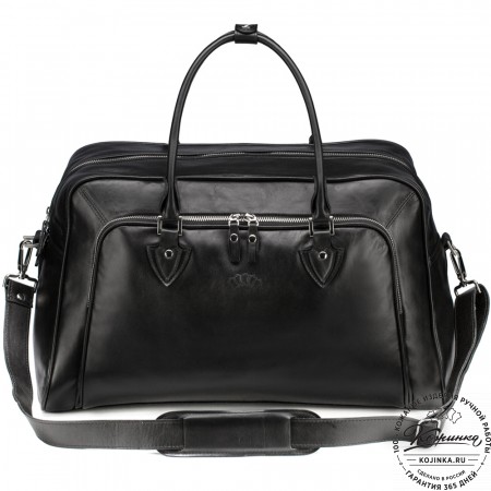 Кожаная дорожная сумка "Бруклин" (чёрная)