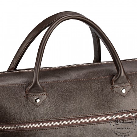 Кожаная деловая сумка "Спайк" (коричневая) 