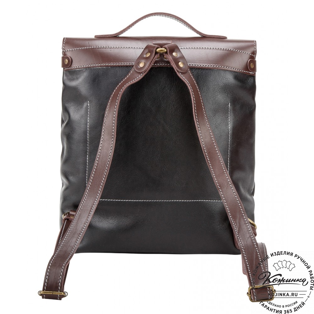 Кожаный рюкзак "Школьник" (черный)