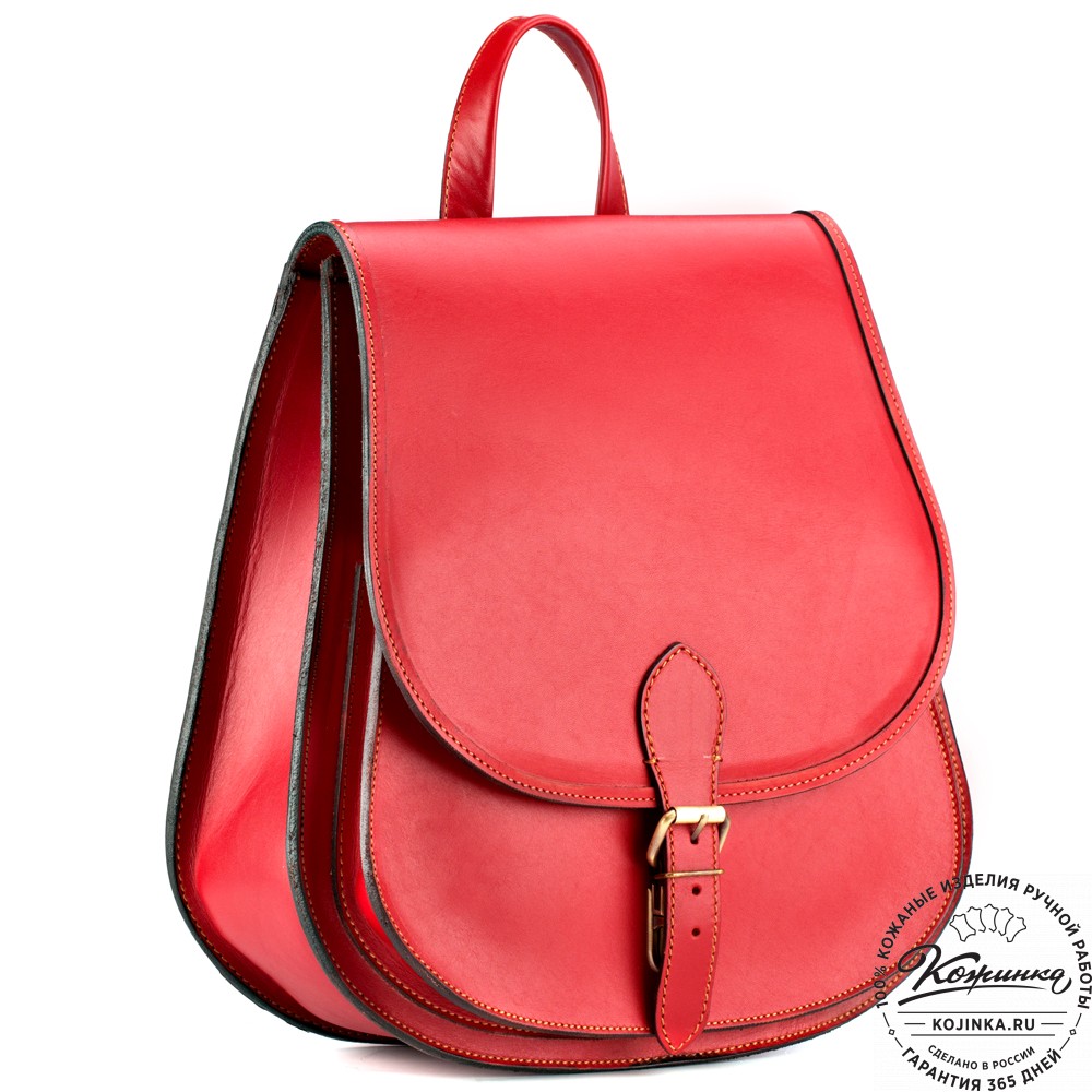 Кожаный рюкзак "Геральд" (красный)