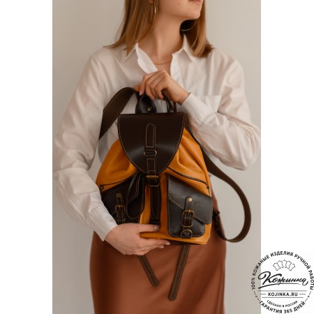 Кожаный рюкзак "Пилот" (коричневый)