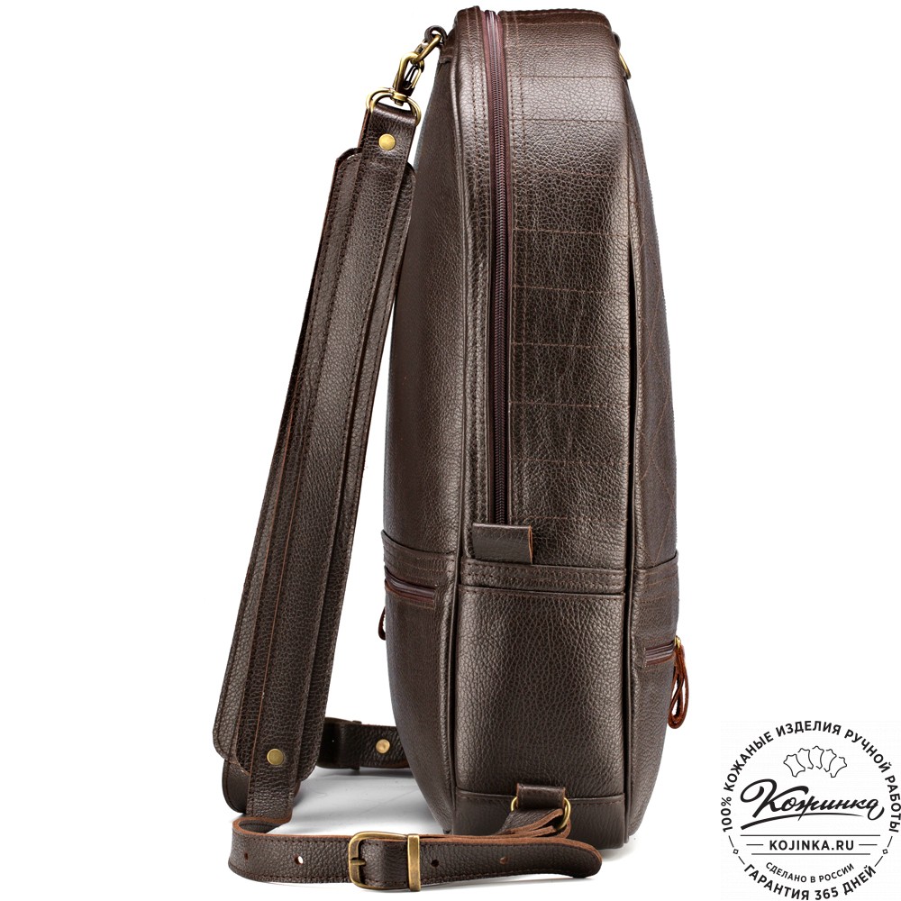 Кожаный рюкзак-трансформер "Покер" (тёмно-коричневый) 
