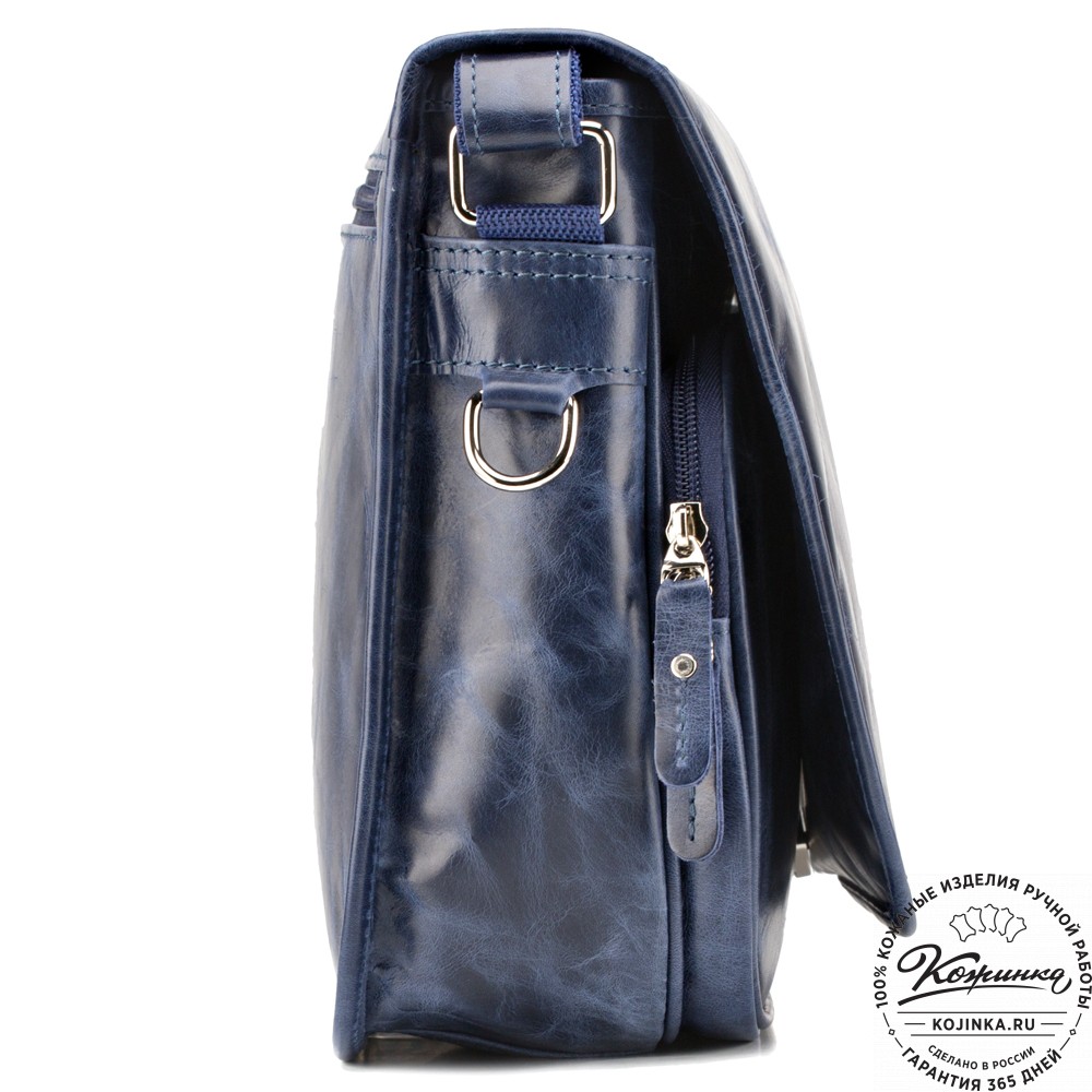 Кожаная сумка "Риана" (синий антик)