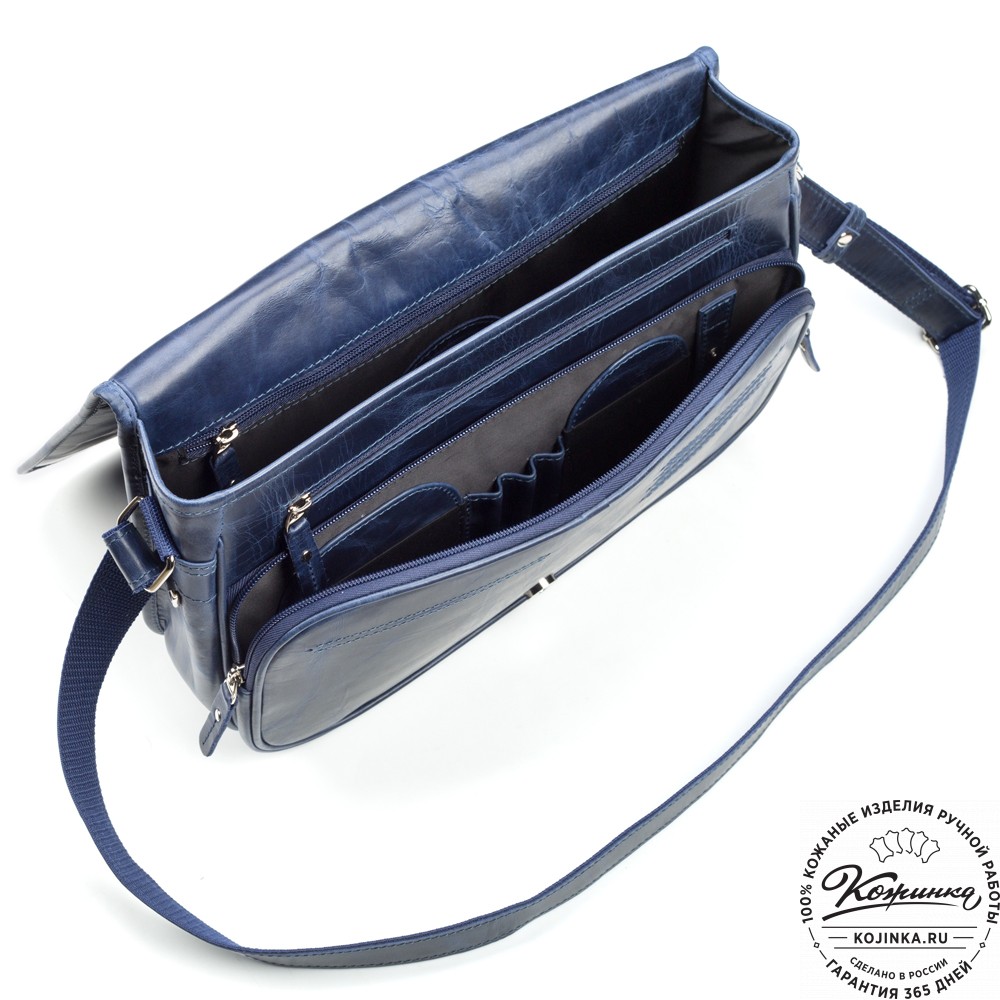 Кожаная сумка "Риана" (синий антик)