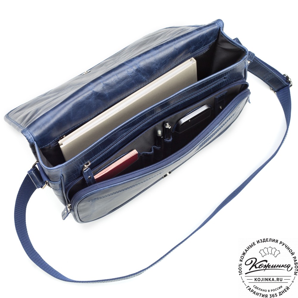 Кожаная сумка "Риана" (синий антик)