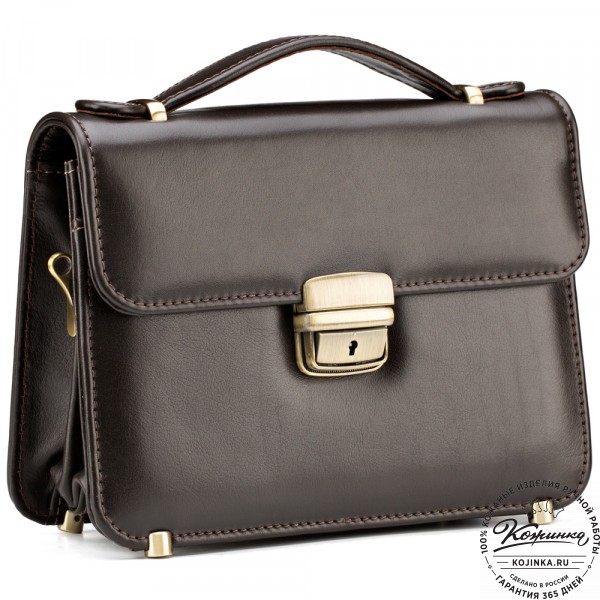 Кожаная барсетка "Вегас" (коричневая). фото 1