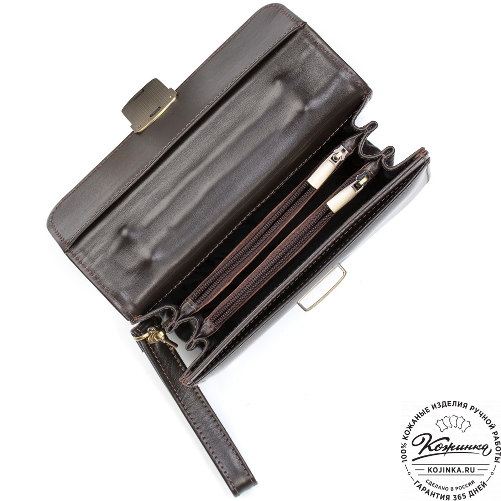 Кожаная барсетка "Вегас" (коричневая)