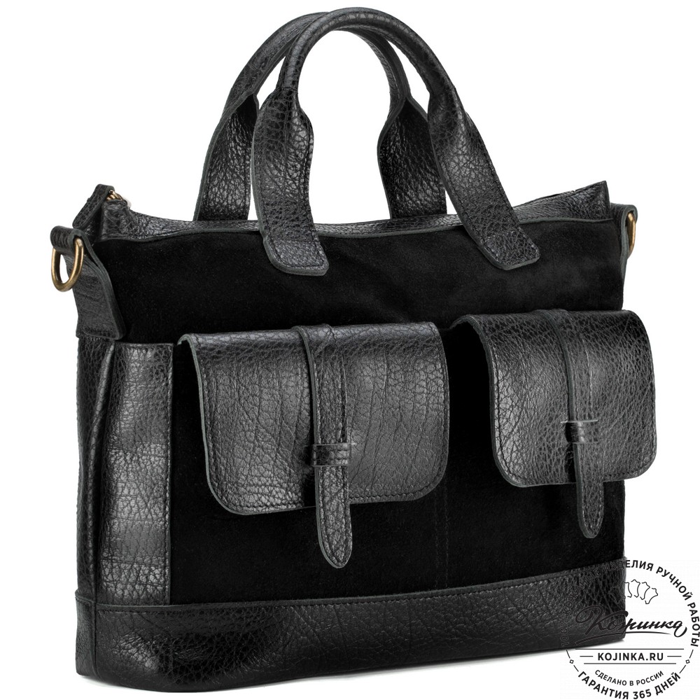 Женская кожаная сумка "Эльза" (чёрная)