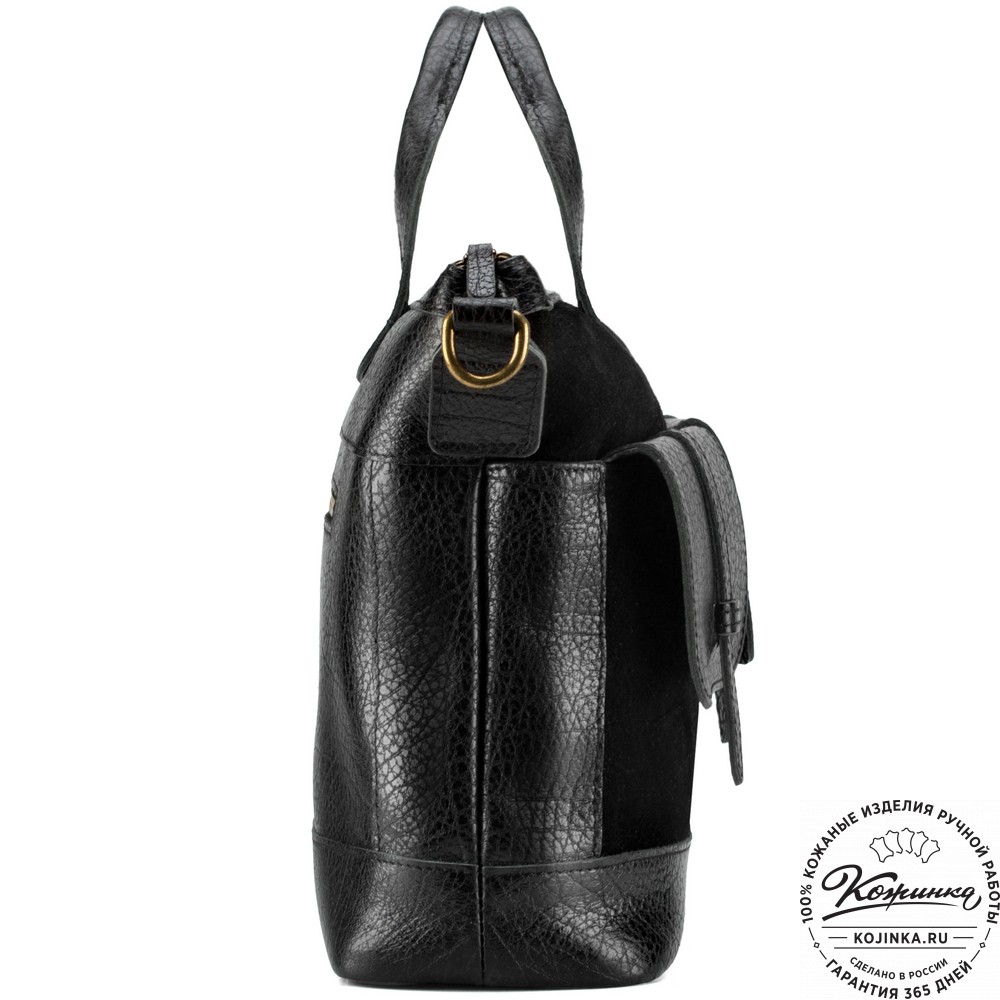 Женская кожаная сумка "Эльза" (чёрная)