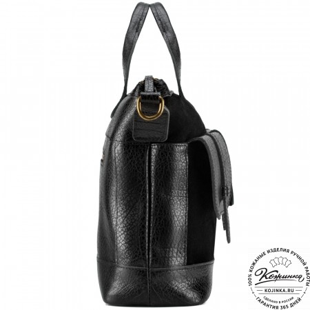 Женская кожаная сумка "Эльза" (чёрная)