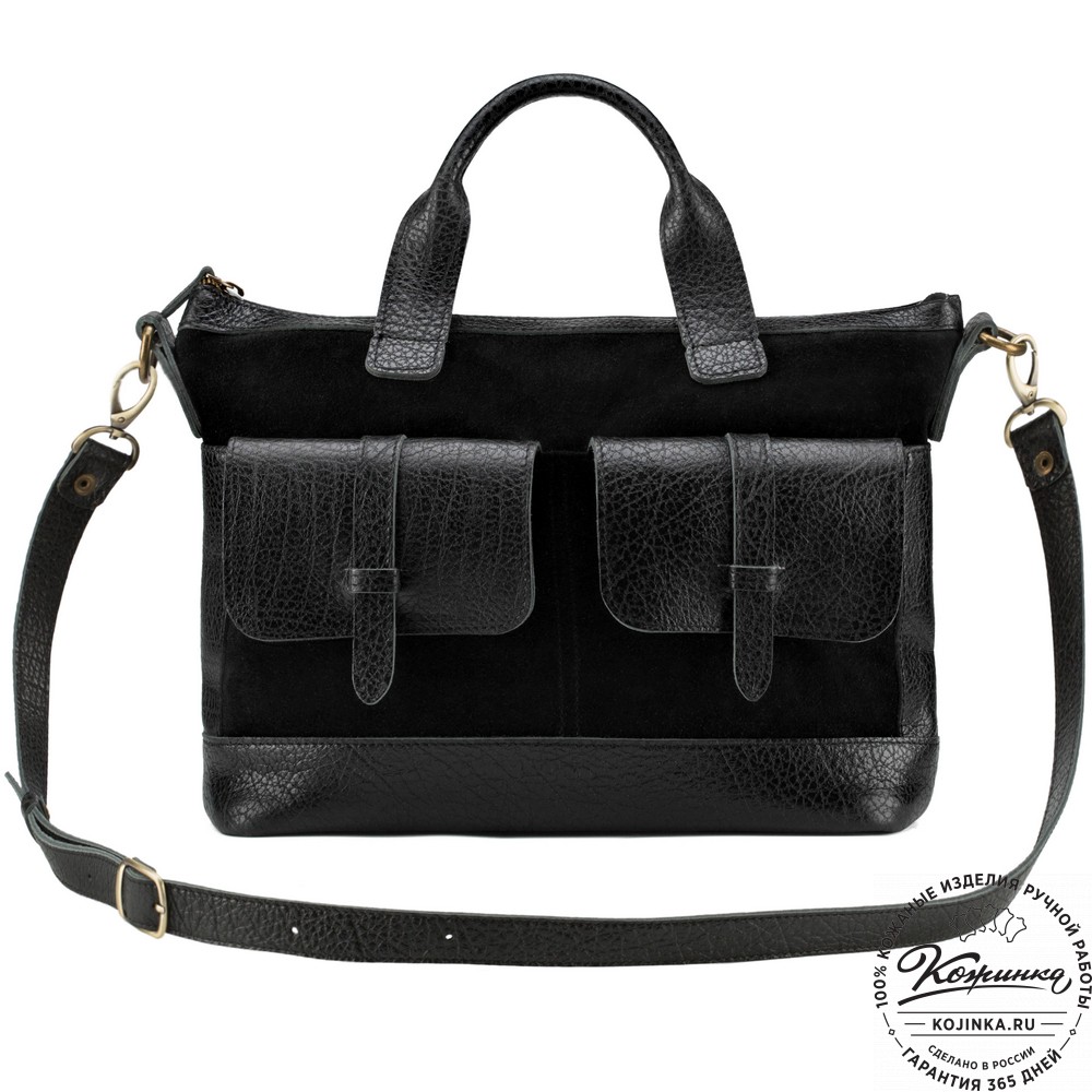 Женская кожаная сумка "Эльза" (чёрная)