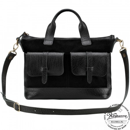 Женская кожаная сумка "Эльза" (чёрная)