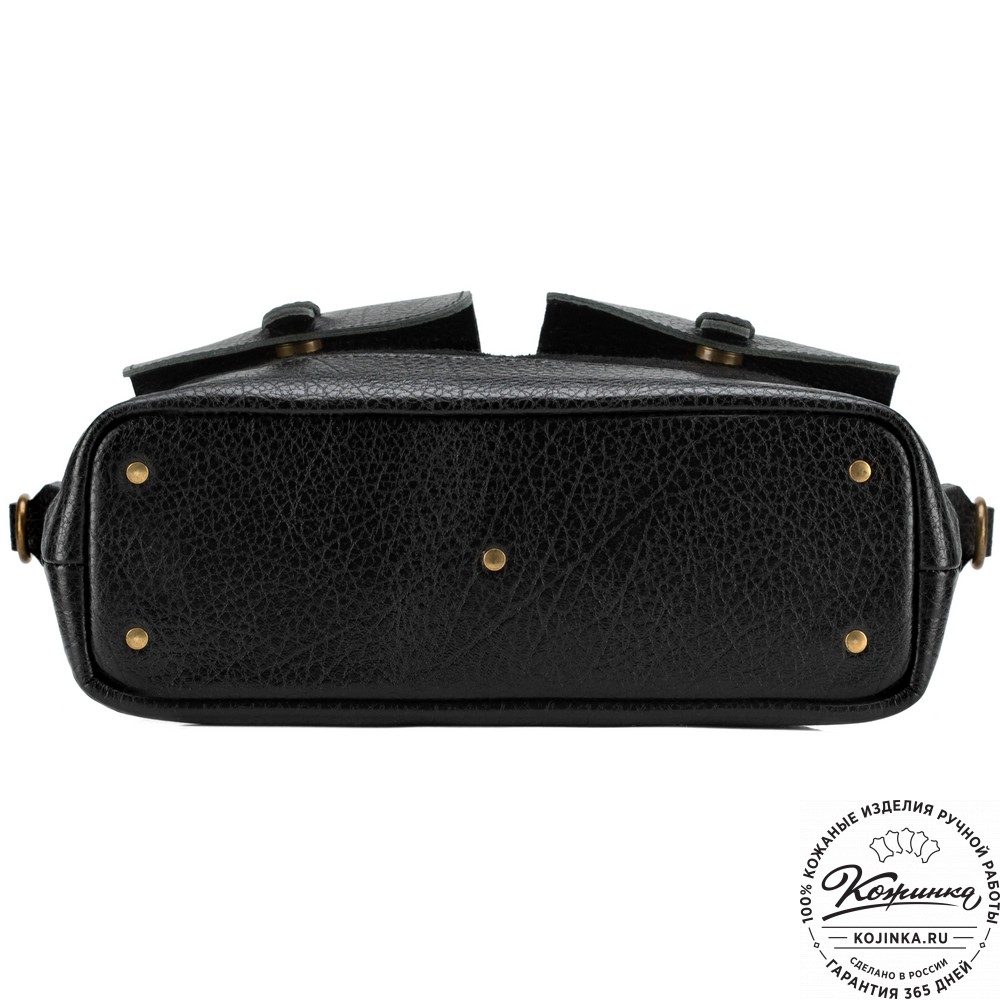 Женская кожаная сумка "Эльза" (чёрная)