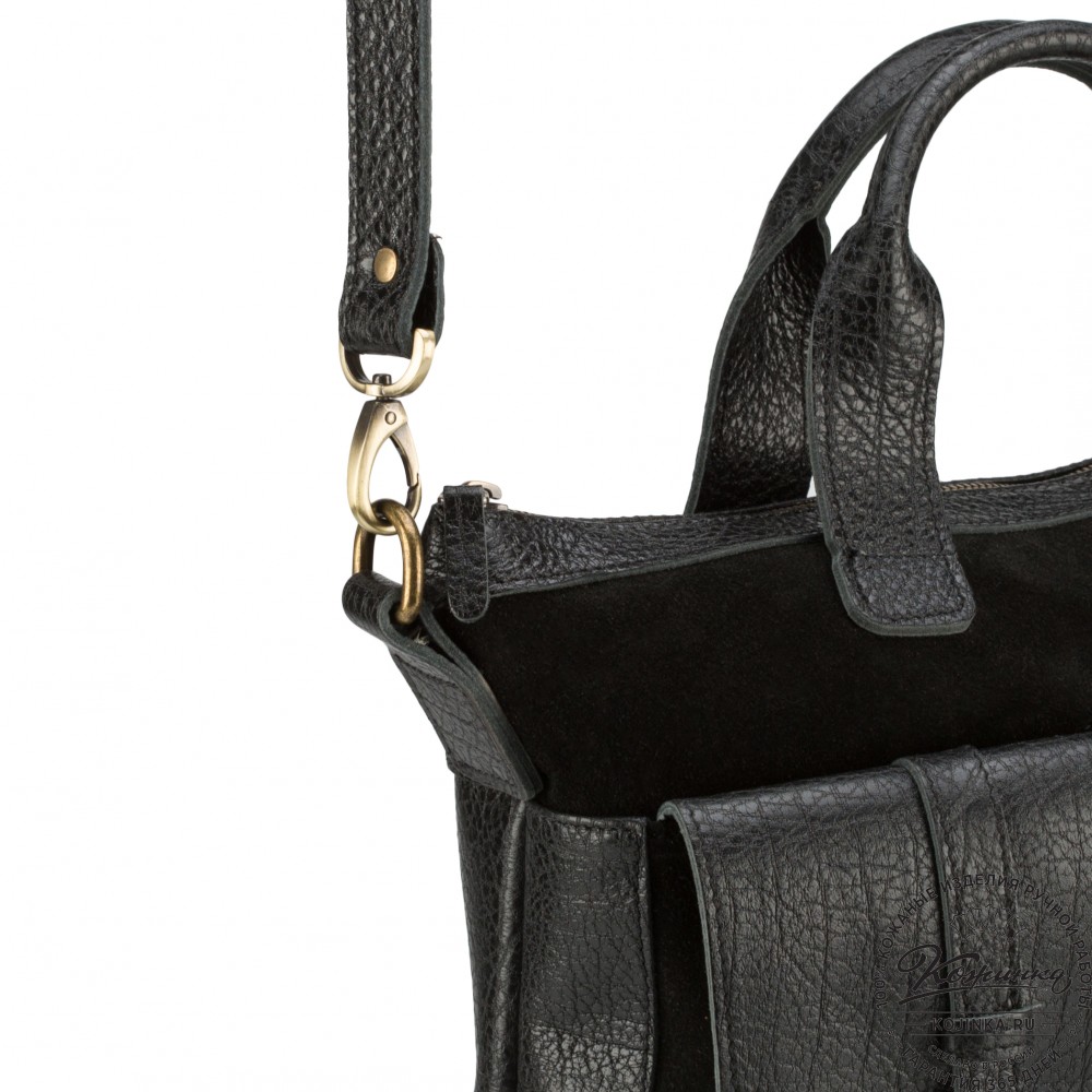 Женская кожаная сумка "Эльза" (чёрная)