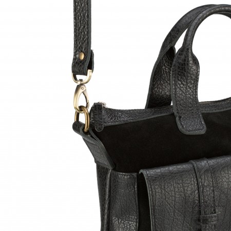 Женская кожаная сумка "Эльза" (чёрная)