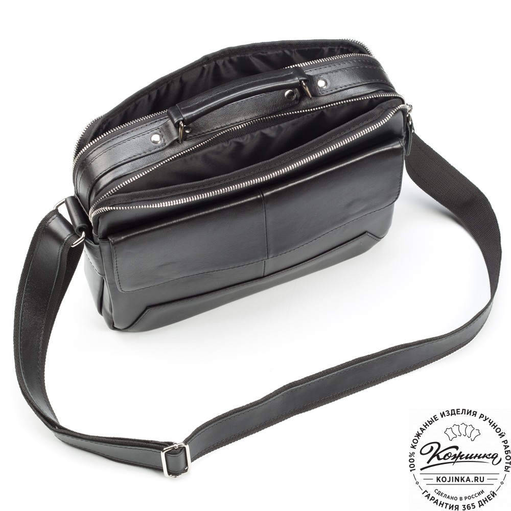 Кожаная сумка "Леон" (чёрная)