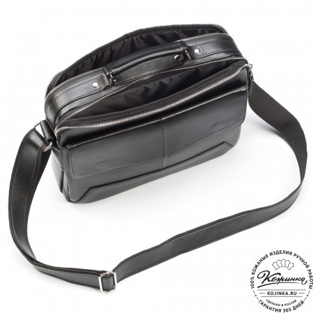 Кожаная сумка "Леон" (чёрная)