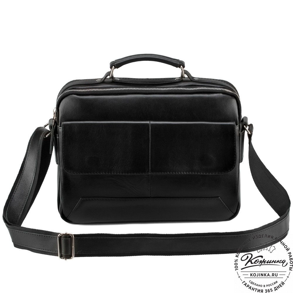 Кожаная сумка "Леон" (чёрная)