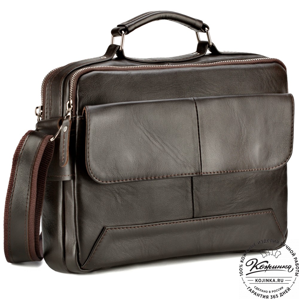 Кожаная сумка "Леон" (коричневая)