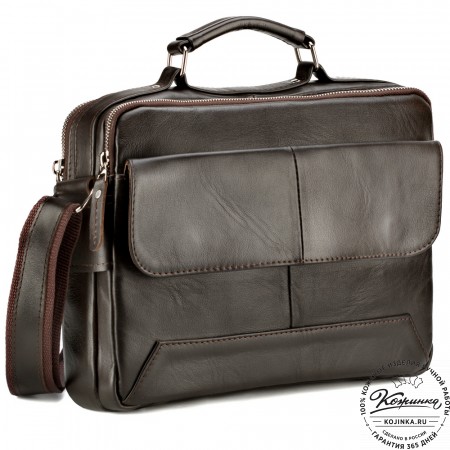 Кожаная сумка "Леон" (коричневая)