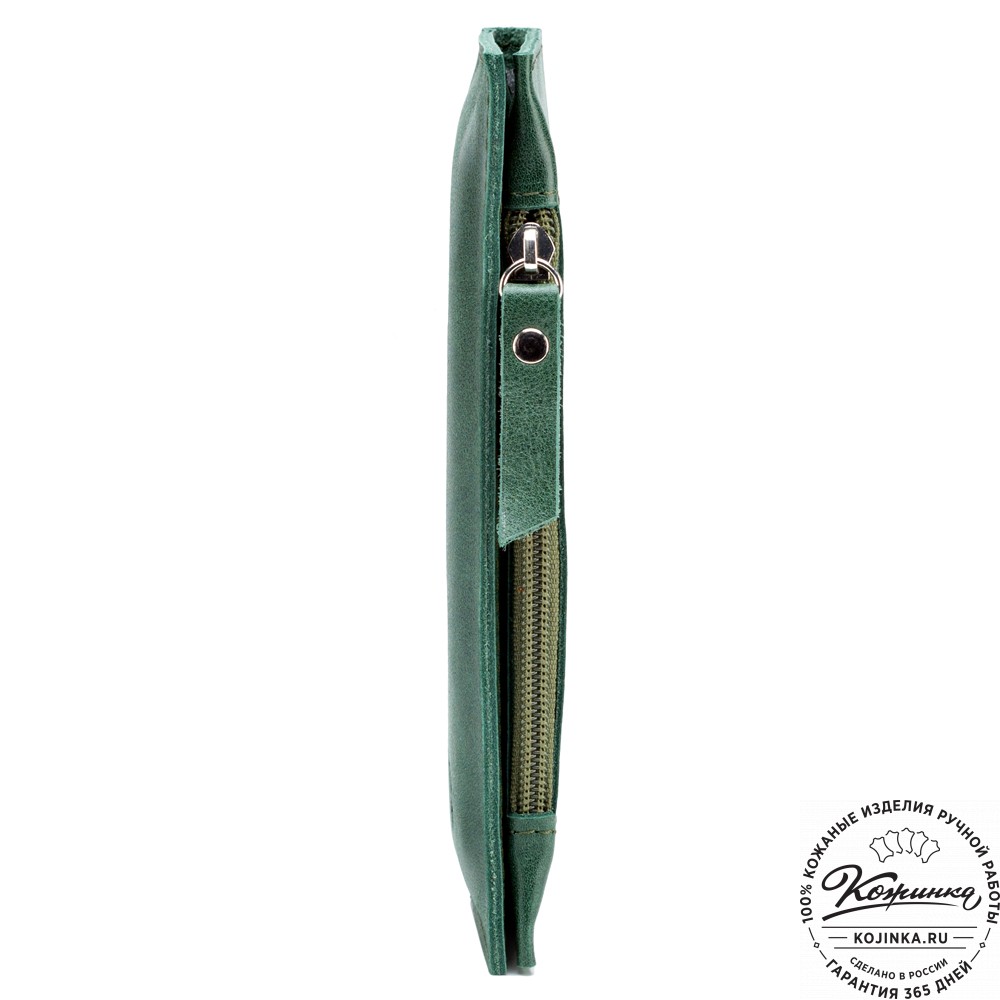 Кожаное портмоне "Арни" (зелёное)