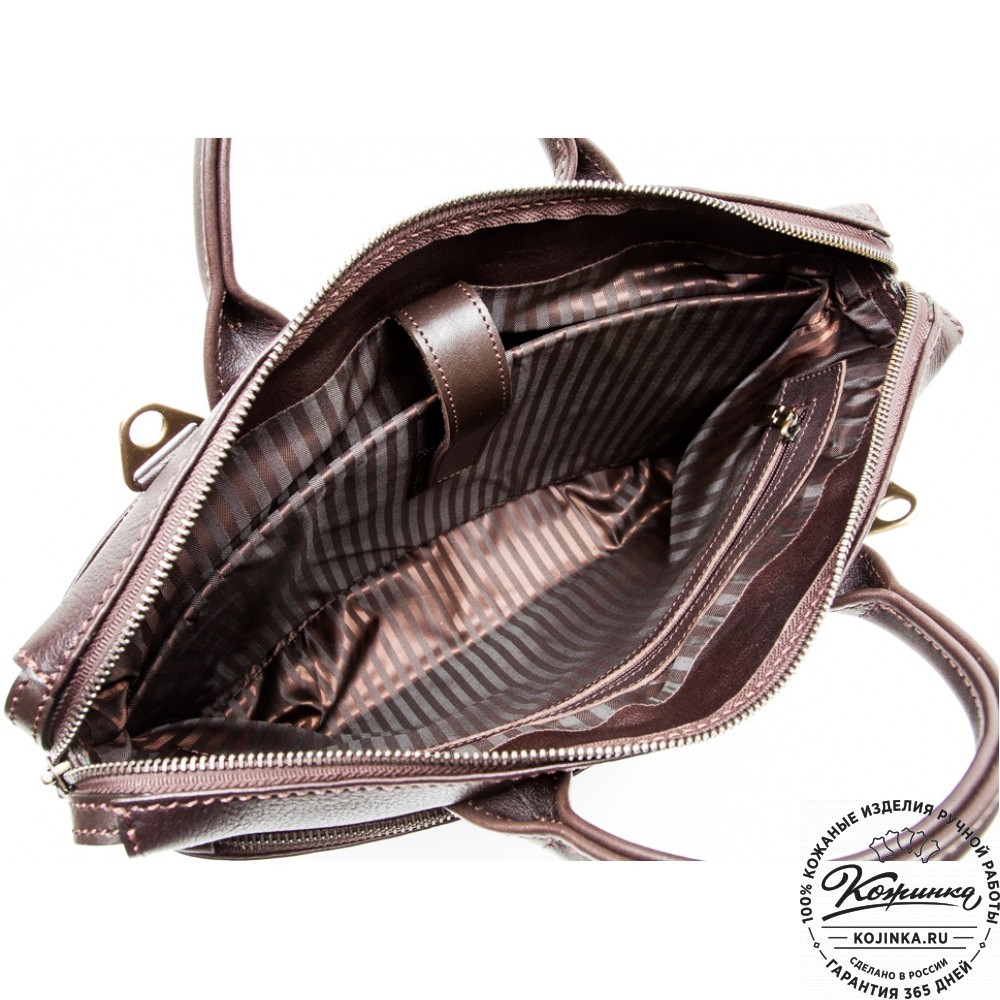 Кожаная деловая сумка "Гранд" (коричневый эксклюзив)
