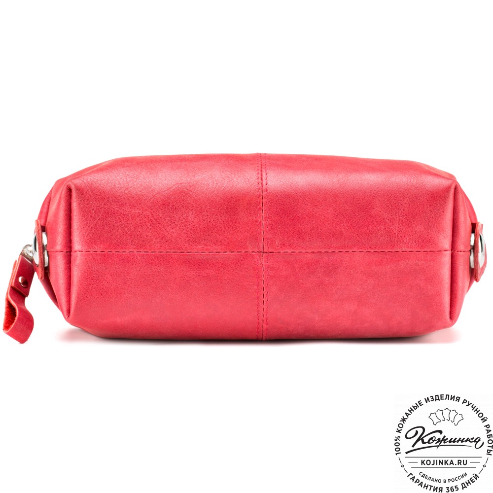 Кожаная косметичка "Бамбина" (красная)