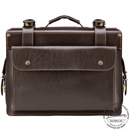 Кожаный портфель-кофр  "Универсал"  (тёмно-коричневый)