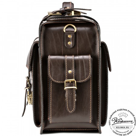 Кожаный портфель-кофр  "Универсал"  (тёмно-коричневый)