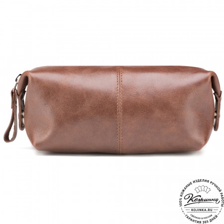 Кожаная косметичка "Бамбина" (коричневая)