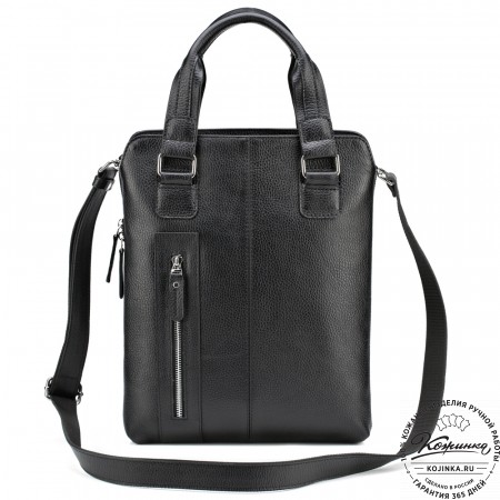 Кожаная сумка "Эштон" (чёрная)