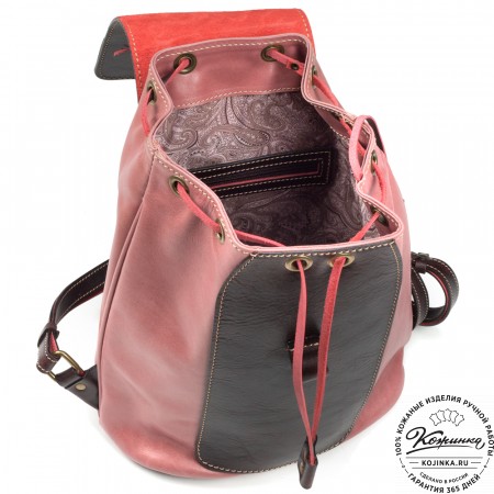 Женский кожаный рюкзак "Гейша" (розовый)