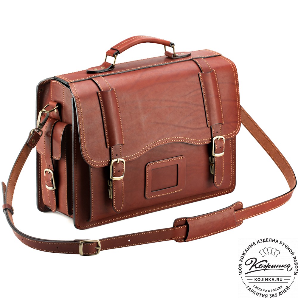Кожаный портфель-кофр "Адъютант" (коричневый)