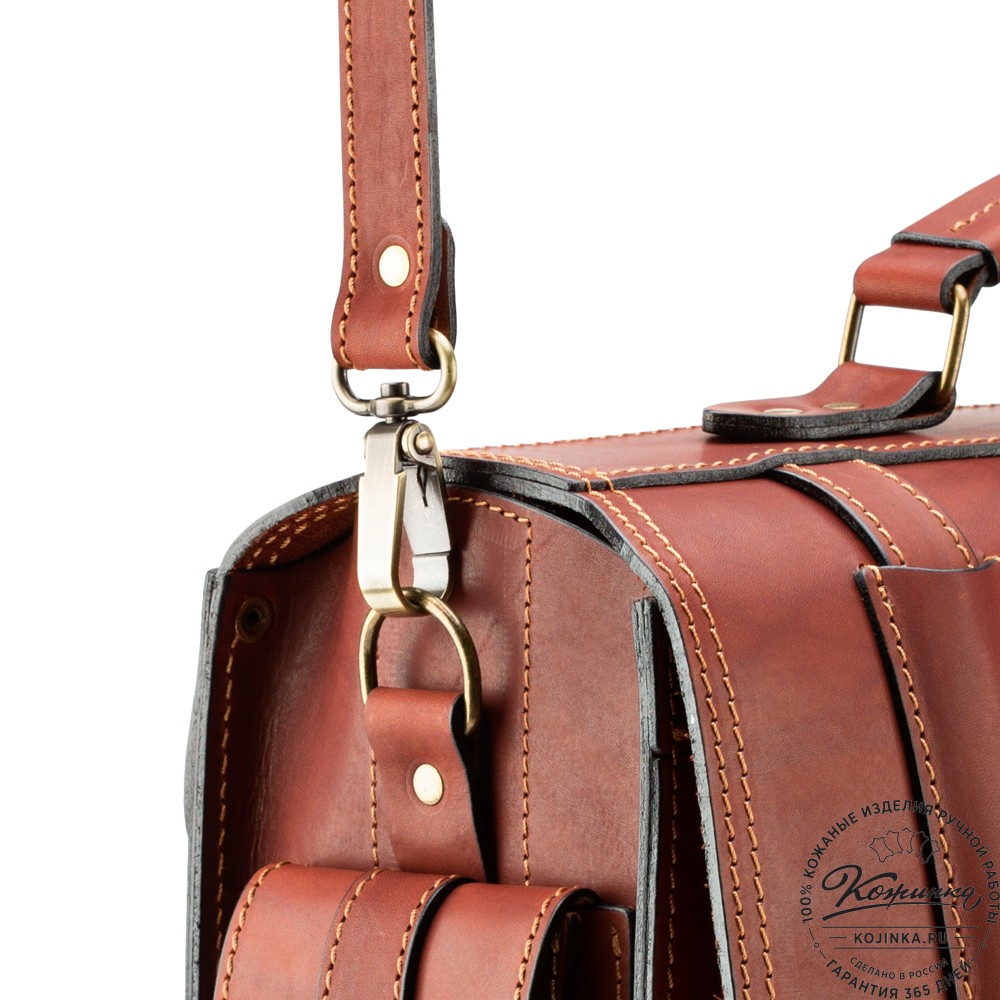 Кожаный портфель-кофр "Адъютант" (коричневый)