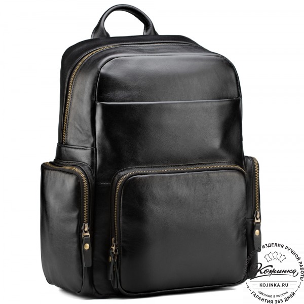 Кожаный рюкзак "Дионис" (чёрный). фото 1