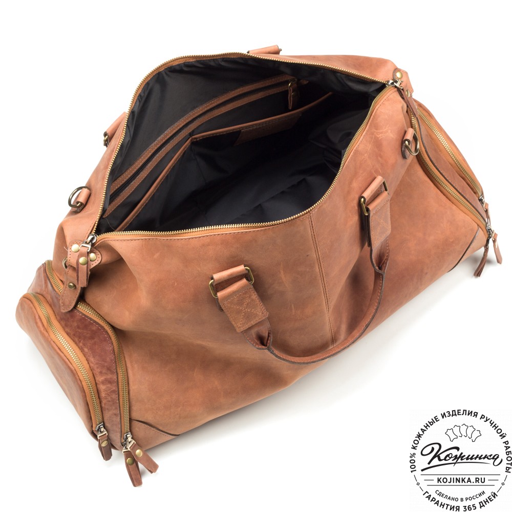 Кожаная дорожная сумка "Каркассон" (коричневый крейзи)