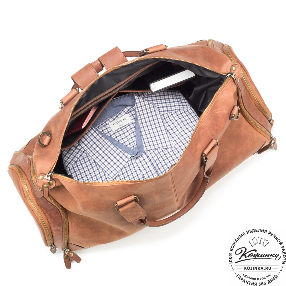 Кожаная дорожная сумка "Каркассон" (коричневый крейзи)