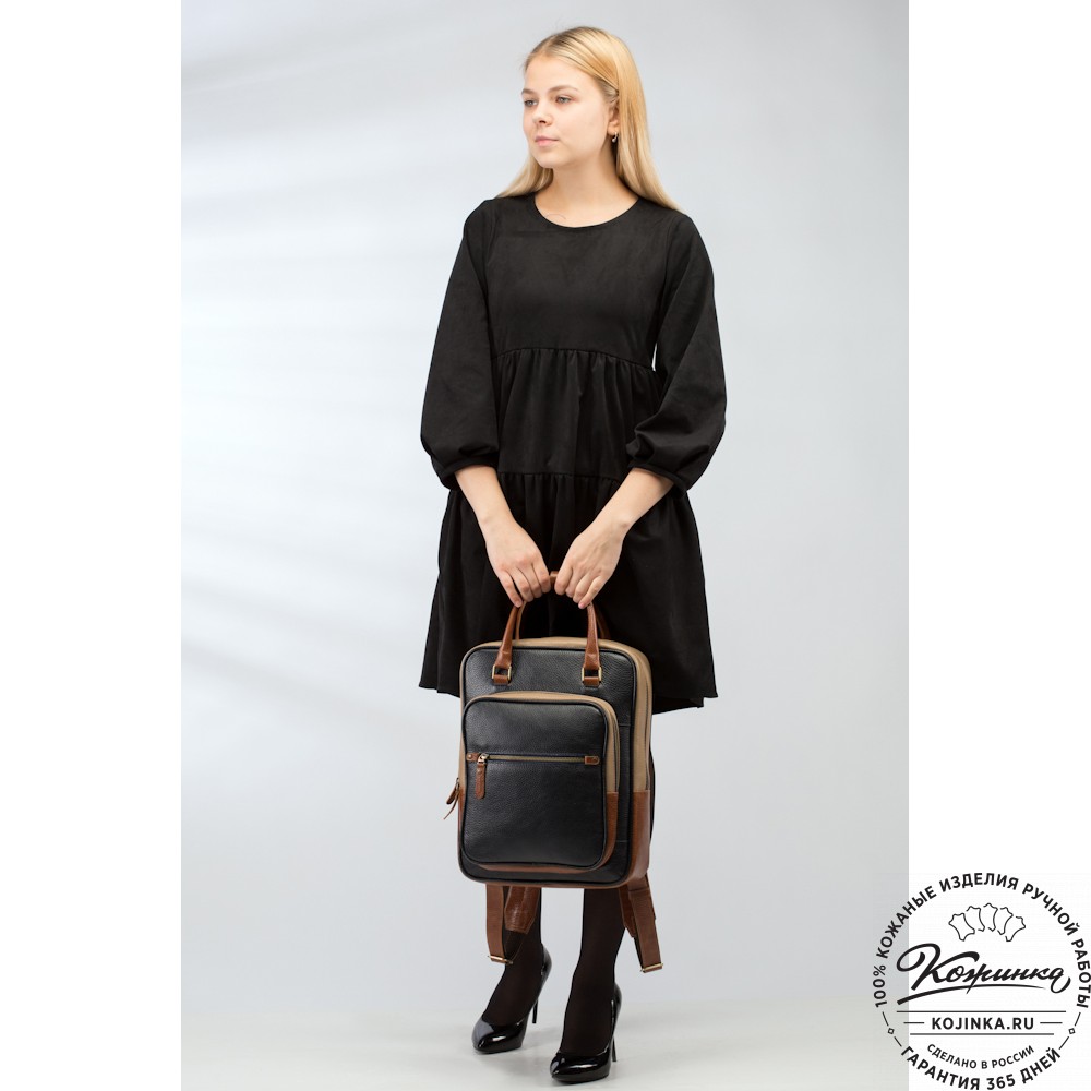 Кожаный рюкзак "Касандра" (чёрный)