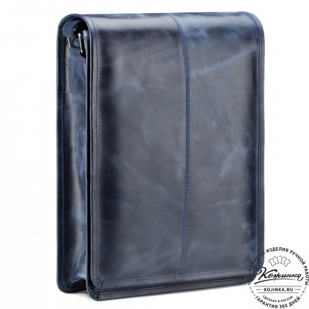 Кожаная сумка "Митчел" (синий антик)