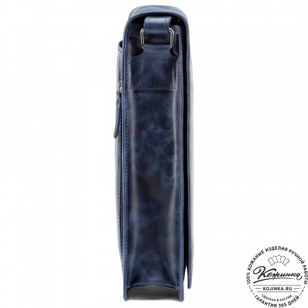 Кожаная сумка "Митчел" (синий антик)