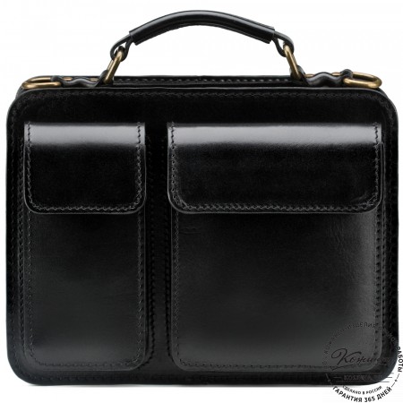 Кожаная сумка "Сакмэн" (чёрная)