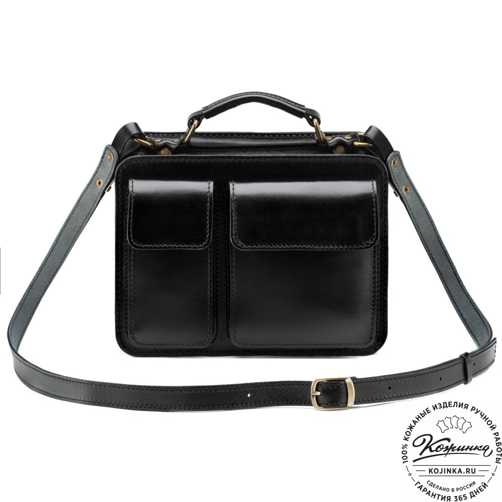 Кожаная сумка "Сакмэн" (чёрная)