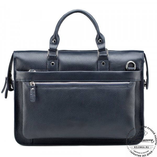Кожаная деловая сумка "Вильямс" (синяя) . фото 1