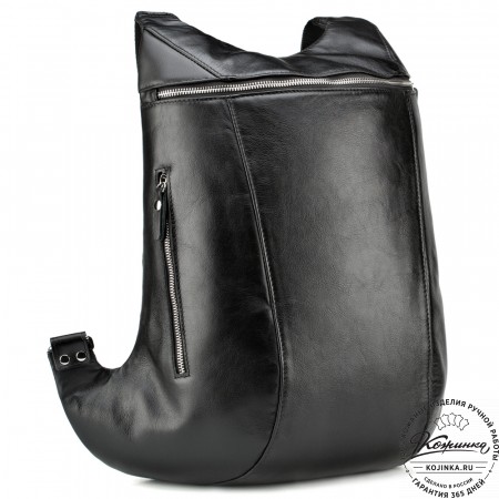Кожаный рюкзак "Ургант" (чёрный)