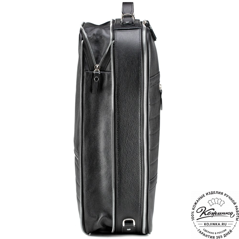 Кожаный рюкзак-сумка "Лесснер" (черный)
