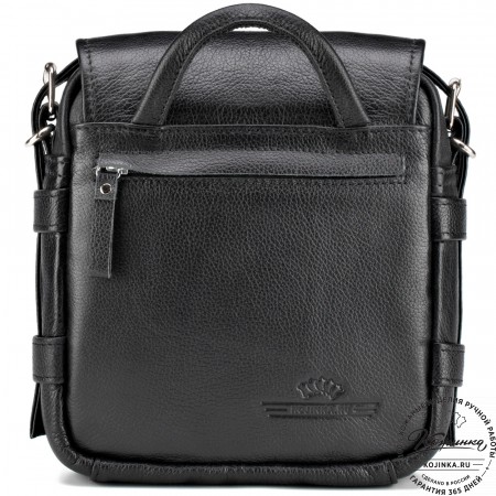 Кожаная сумка через плечо "Джек" (чёрная) 