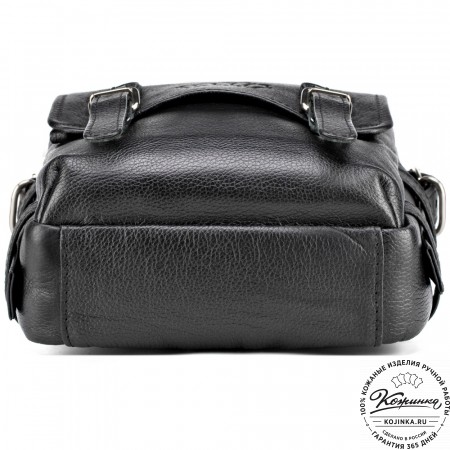 Кожаная сумка через плечо "Джек" (чёрная) 