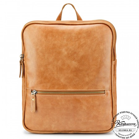 Кожаный рюкзак-сумка "Майя" (рыжий)