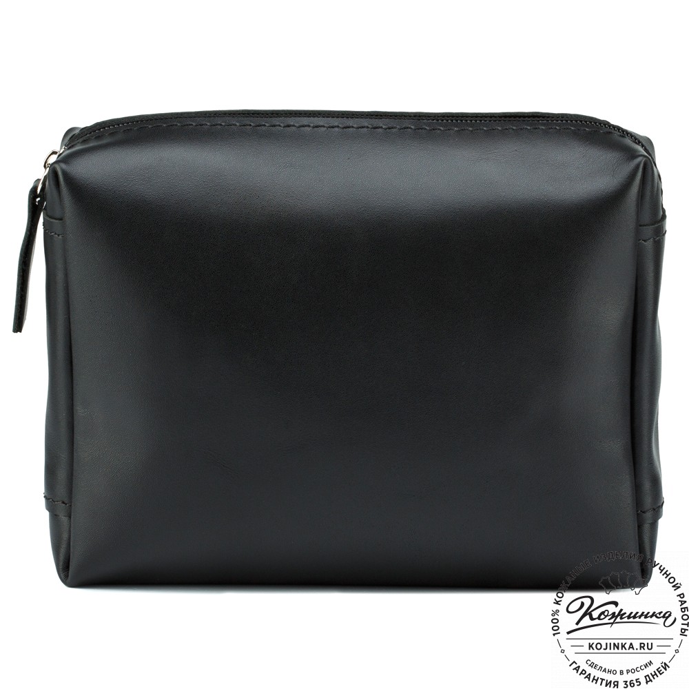 Кожаная косметичка "Прима" (чёрная)