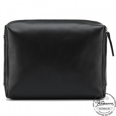 Кожаная косметичка "Прима" (чёрная)